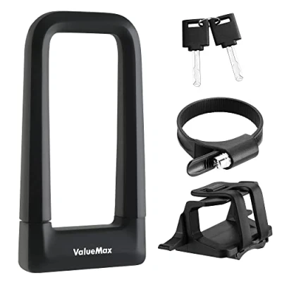 Imagen de ValueMax Candado en U Bicicleta, Forma de para Resistente, Alta Seguridad, con Soporte,Candado Bicicleta Motocicletas