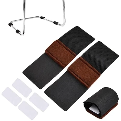 Imagen de Laughhe 24 Piezas Fieltro Adhesivo Muebles, Almohadillas de para Muebles con Cierres Gancho y Bucle Deslizadores sillas Reutilizables trineos Laterales (L)