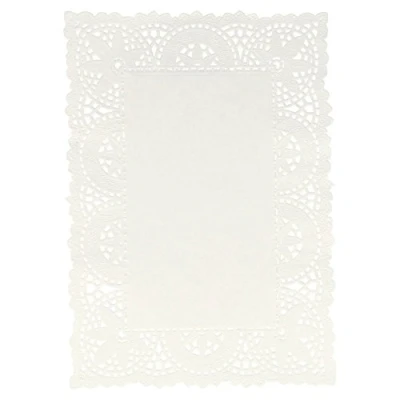 Imagen de García de Pou 301.31 Blondas Rectangulares Caladas, 21 x 15 Cm, Set 250, Blanco