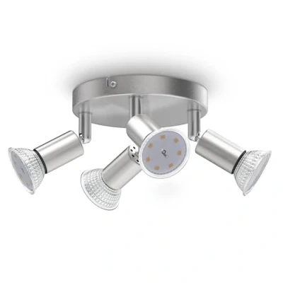Imagen de B.K.Licht I Foco LED 4 llamas giratorias luz de techo color blanco cálido iluminante incl. Ø18cm