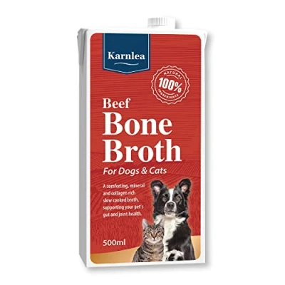 Imagen de KARNLEA caldo de hueso res para mascotas, 500 ml, líquido 100% real y natural gatos perros, nutritivo alto en colágeno proteínas articulaciones saludables, intestino,
