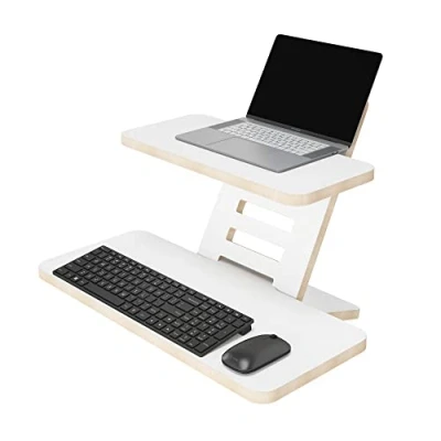 Imagen de soporte para escritorio de pie, mesa madera, ordenador portátil, escritorio, altura
