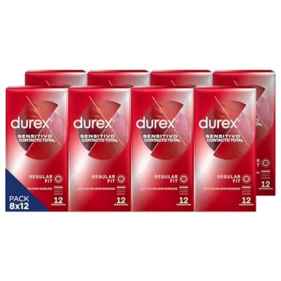 Imagen de Durex Preservativos Sensitivo Contacto Total, Ultra Fino, Lubricado, 12 condones