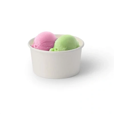 Imagen de BIOZOYG 50 piezas Cuencos para helado de cartón 150 ml blanco vasos desechables sin plástico y reciclable cuenco postre llevar