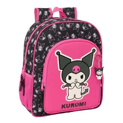 Imagen de Safta KUROMI Mochila Escolar Infantil Animada, Niño, Infantil, Adaptable a Carro, Ideal para Niños en Edad Escolar, Cómoda y Versátil, Calidad Resistencia, 26x11x34 cm
