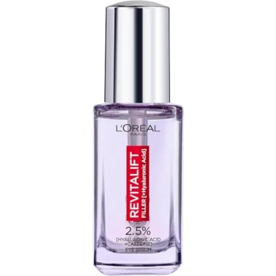Imagen de L&#039;Oreal Paris Dermo Expertise Revitalift Filler Sérum de Ojos con Ácido Hialurónico y Cafeína, Rellena Arrugas Corrige ojeras, Triple Roll on, 20 ml (Paquete 1)