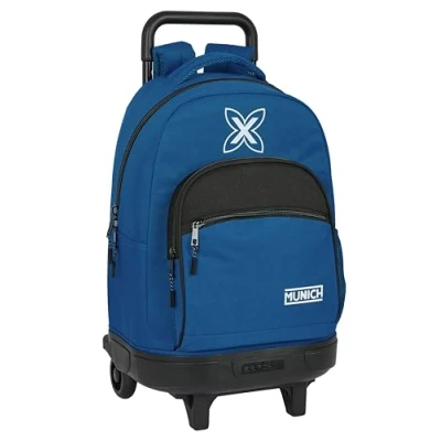 Imagen de Safta MUNICH ULTRAMAR Mochila Grande con Ruedas, Compacta, Extraíble, Ideal para Niños de Diferentes Edades, Cómoda y Versátil, Calidad Resistencia, 33x22x45 cm, Color