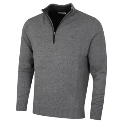 Imagen de Calvin Klein Jersey de Punto algodón con 1/2 Cremallera Marga Gris S