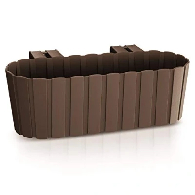 Imagen de Jardinera para balcón BOARDEE HOOK 4,9L., dimensiones (mm) 383x212x130, color Marrón
