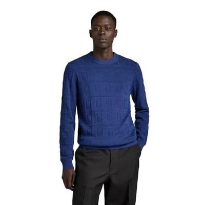 Imagen de G STAR RAW Jersey Table Structure Knitted Para Hombre, Azul (ballpen blue D23932 D167 1822), M