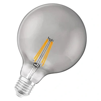 Imagen de LEDVANCE Lámpara Smart LED, Bluetooth, E27, vidrio ahumado, regulable, blanco cálido(2700 K),reemplaza lámparas incandescentes 48W,controlable con Google y Alexa,SMART+ BT GLOBE Smoke Dim,paquete de 1