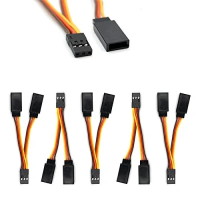 Imagen de 5 cables divisores de arnés estilo JR/Futaba Servo 1 a 2 y macho hembra, cable extensión para modelos RC avión, 7 cm