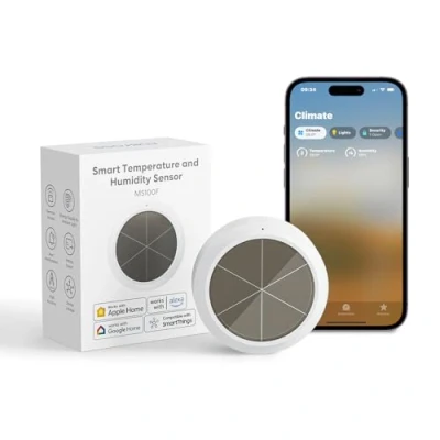 Imagen de Meross WiFi Termómetro Higrómetro Inteligente, Control con App y Voz, Soporta Alerta Notificación, Compatible Apple HomeKit, Alexa, Google Home SmartThings (Requiere Hub)