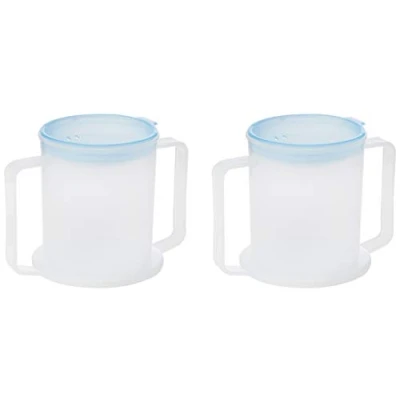 Imagen de Medisure Twin Pack antisalpicaduras Ancianos OAP Resistente Reutilizable. Amplia Base Grandes Asas 300 ml Adultos Potable Taza