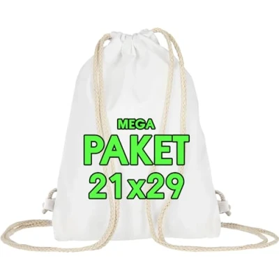 Imagen de ELES VIDA Bolsas de Deporte algodón, 21x29 cm, pequeñas, para niños, Certificado Oeko Tex, Bolsa Cuerdas, Gimnasia, Tela (blanco, 10 unidades)