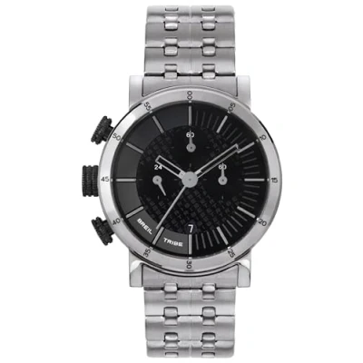 Imagen de BREIL Reloj Men&#039;s Lil Tribe BI Colour Black dial Quartz Chronograph Movement and Silver Steel Bracelet EW0469