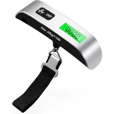 Imagen de Blendura Pesa Digital Maletas de Viaje, Escala del Equipaje, Bascula LCD Portátil, Función Medición Temperatura, 110 lb/50 kg Adecuado para Viajes al Aire Libre, Gris
