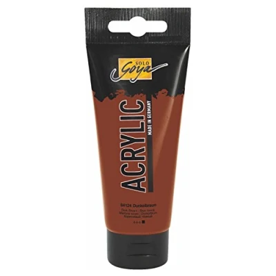 Imagen de KREUL 84124 Solo Goya Acrylic, Tubo marrón Oscuro, Pintura acrílica cremosa y versátil en Calidad de Estudio, a Base Agua, Secado rápido Mate, Color Dark Brown, 100 ml (84124)