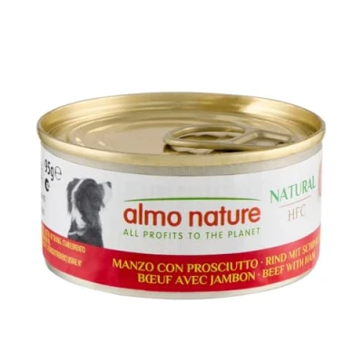 Imagen de almo nature Comida Húmeda Natural de Buey (24 latas x 95 g), Alimento para Perros Monoproteíco Enlatado HFC Cuisine