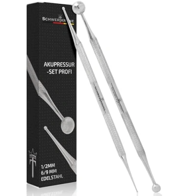 Imagen de Schwertkrone Juego de lápices acupresión para acupresión, 1 + 2 mm, 6 9 punta acupuntura, lápiz
