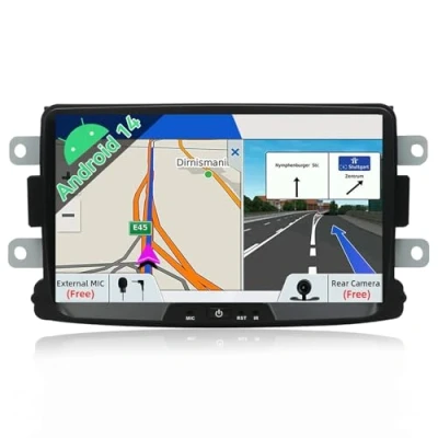 Imagen de JOYX Android 12 Autoradio Car Stereo Compatible para Renault Duster/Dacia Sandero/Lada Xray 2/Renault Captur/Logan Coche Navegacion 8 2G+32G Libre Cámara Trasera Canbus GPS 1 DIN Dab+ Soporte