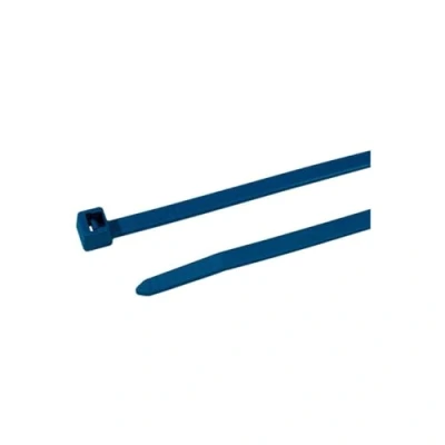 Imagen de HellermannTyton, Bridas Detectables de contenido metalico 387x7.6 PA66MP Color azul, Bolsa 100 Pzas
