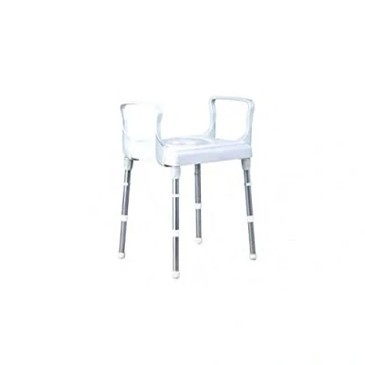 Imagen de silla para wc ducha con reposabrazos, regulable en altura. Aluminio y plástico