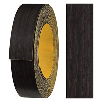 Imagen de haggiy Cinta para bordes de melamina autoadhesiva 18 mm x 5 m I muebles Sujeción segura sin planchar Chapa estantes/paneles madera wengué