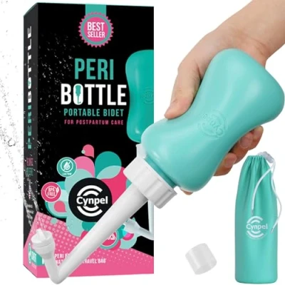 Imagen de Cynpel Bidet portatil para postparto Bidé portátil de 350 ml Mujeres Bide maternidad Botella lavado perineal posparto Azul