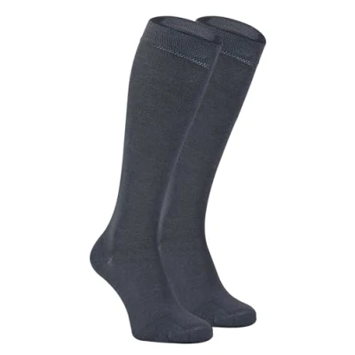 Imagen de Sock Snob 2 Pares Mujer Largo Bambú Calcetines Altos Lleno de Color Rodilla para Verano (37 40, Gris)
