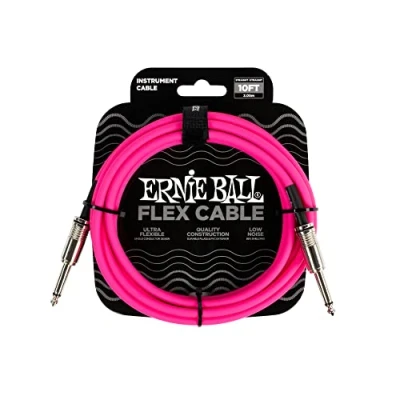 Imagen de Ernie Ball Flex Cable para instrumentos, recto/recto, 3m Rosado