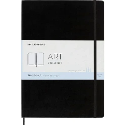 Imagen de Moleskine Cuaderno de Acuarela Art Collection, Dibujo con Tapa Dura y Cierre Elástico, Papel Adecuado para Acuarelas Lápices Acuarela, Color Negro, Tamaño Grande 21 x 29.7 cm, 96 Páginas