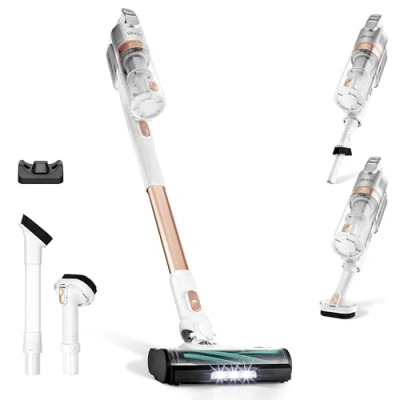 Imagen de LEVOIT Aspiradora sin Cable, 4 en 1 Aspirador Escoba con Tecnología Antienredos, 3 Modos y hasta 50Min, 99,9% de Filtración, Ligero Luz LED, Potente para Pelo Mascotas, Polvo, Suelos Duros