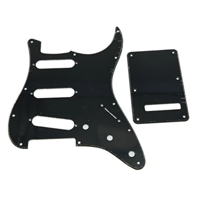 Imagen de KAISH Golpeador de 11 agujeros estilo ST/Strat SSS con placa trasera ST cubierta trémolo Trem para Estados Unidos/México Stratocaster/Strat Black 1 capa