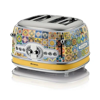 Imagen de Ariete Tostadora Positano 156, 1630W, 4 rebanadas, 6 niveles de dorado, bandeja para migas, función descongelación, expulsión automática, sin pinzas