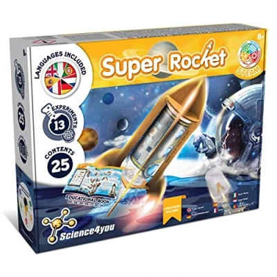 Imagen de Science4you Super Lanzador de Cohetes, 13 Experimentos, Haz Tus Cohetes Cientificos y lánzalos hasta 20 Metros Altura, Juegos para Exterior, Educativos Niños 8+ Años