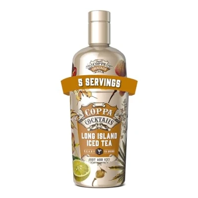 Imagen de COPPA COCKTAILS Long Island Iced Tea 700 ml, Cóctel Contundente, con Vodka, Ron, Tequila, Triple Seco, Ginebra Zumo de Lima y Cola, Sabor Dulce Ácido, Color Marrón Turbio, 10% Volumen Alcohol