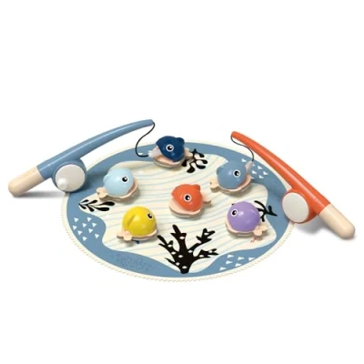 Imagen de TOP BRIGHT Topbright 1210962022de0001 Juego Educativo magnético de Pesca Catch The Fish, Madera, para niños, 2 años, Peces imán, Montessori, la Playa, años
