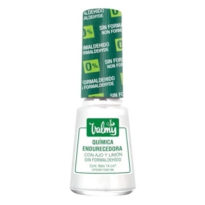 Imagen de Valmy Química Endurecedora de Uñas con Ajo y Limón, Libre Formaldehido, Tratamiento Esmalte Blanqueador Endurecedor 14 ml (1 unidad)