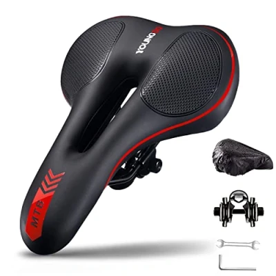 Imagen de YOUNGDO Sillín de Bicicleta Gel, Ergonómico Asiento Antiprostatico Cómodo y Transpirable para BMX, Carretera o Montaña