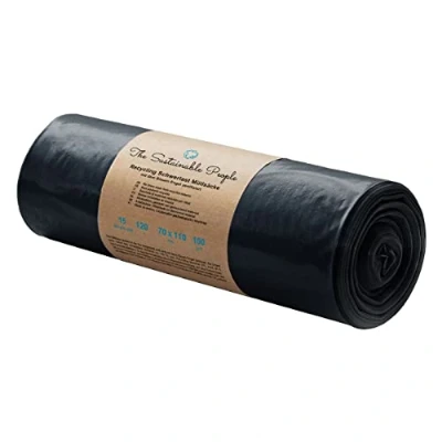Imagen de Bolsas de basura alta resistencia TSP 120 l, rollo 15 nuestras más resistentes (100 μm) ideales para renovación y residuos comerciales