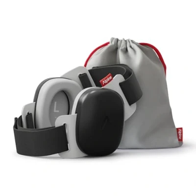Imagen de Alpine Muffy Baby Cascos Bebe Antiruido Protección Auditiva para Bebés y Niños Reducción del Ruido 24 dB Banda ajustable Ideales Viajar, con Certificación CE ANSI Negro