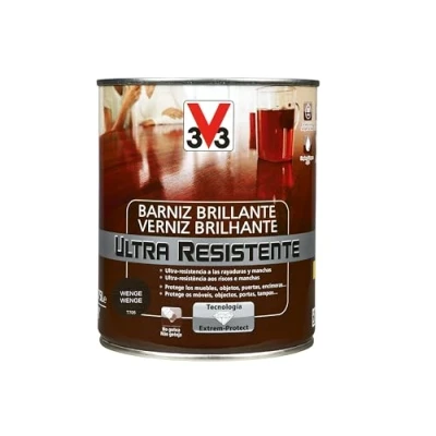 Imagen de V33 Barniz Interior Ultra Resistente Brillante Wengué, 0.75 L