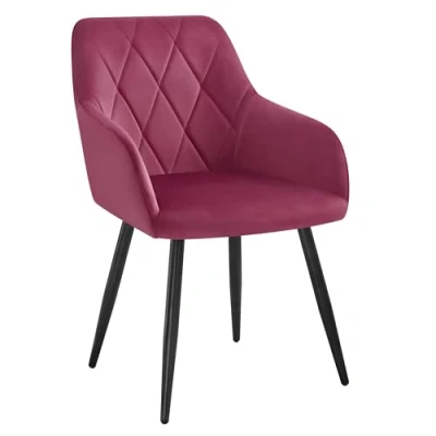 Imagen de WOLTU Silla de Comedor, Reposabrazos, Tapizada con Respaldos, Sillas Nordicas, para Salón, Dormitorio, Cocina, Pasillo, Burdeos, Terciopelo, Patas Metal, BH352bd 1