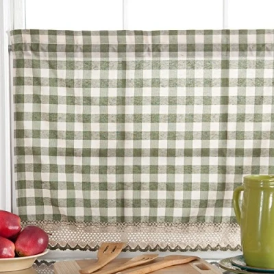Imagen de Achim Home Furnishings Buffalo Check Par de Niveles 58 x 24 Pulgadas, Color Gris Pardo