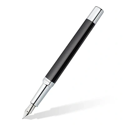 Imagen de STAEDTLER Triplus 474 M09 3 Pluma estilográfica (474 M, carcasa metálica en forma triangular ergonómica, plumín de acero con cartucho tinta azul), color gris antracita