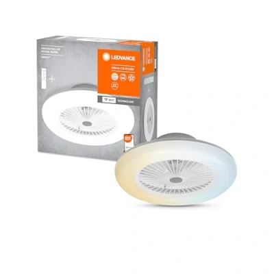 Imagen de LEDVANCE Smart WiFi LED ventilador de techo, redondo, blanco, regulable, velocidad aire ajustable, incluye mando a distancia, controlable mediante app y asistente voz, fácil instalación