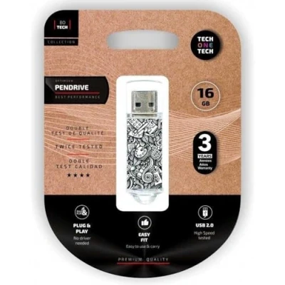 Imagen de Tech One Pendrive 16GB Art Deco USB 2.0