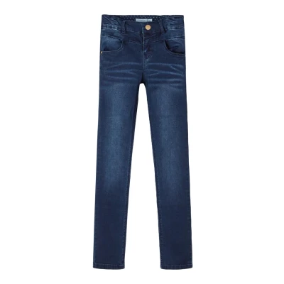 Imagen de Name it Polly Vaqueros pitillo para niños, Talla: 14a, Dark blue denim