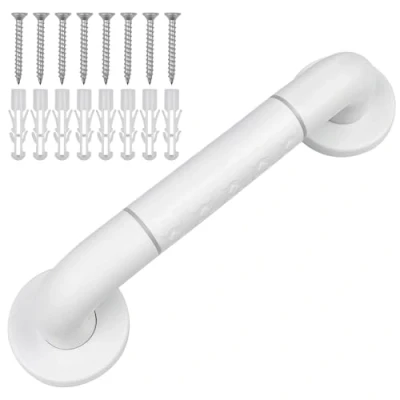 Imagen de Baxcdyswe Agarraderas Baño para Mayores, 30 cm Asidero Ducha, Agarrador Ducha de Acero Inoxidable y Nylon, Asa Seguridad, Barra Minusvalido, Barras Apoyo Blancas